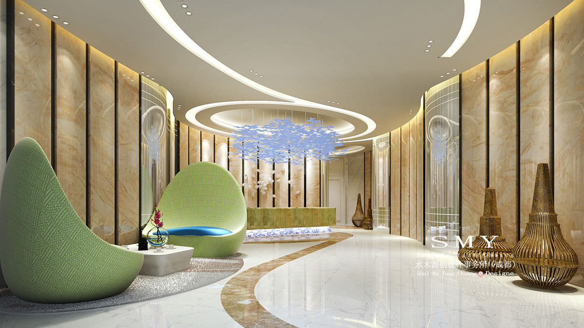成都高新區(qū)酒店設(shè)計，酒店接待大廳設(shè)計空間概念